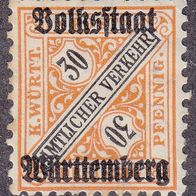 Württemberg Dienstmarke 266 * * #017976