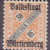 Württemberg Dienstmarke 266 * * #017978
