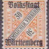 Württemberg Dienstmarke 266 * * #017979