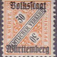 Württemberg Dienstmarke 266 * * #017980