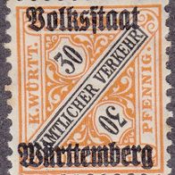 Württemberg Dienstmarke 266 * * #017981
