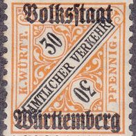 Württemberg Dienstmarke 266 * #017986
