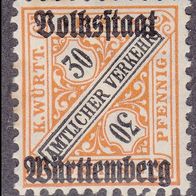 Württemberg Dienstmarke 266 * #017987