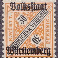 Württemberg Dienstmarke 266 * * #017990