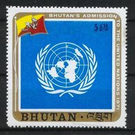Bhutan (Asien) Mi. Nr. 474 (1) Aufnahme Bhutans in die UNO * * <