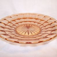 Rosewein farbige Art deco Pressglas-Schale