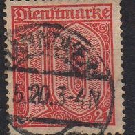 D. Reich Dienst 1920, Mi. Nr. 0017 / D17, mit Ablösungsziffer 21, gestempelt #01013
