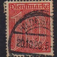 D. Reich Dienst 1920, Mi. Nr. 0017 / D17, mit Ablösungsziffer 21, gestempelt #01044