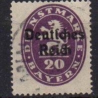 D. Reich Dienst 1920, Mi. Nr. 0037 / D37, Überdruck auf Bayern, gestempelt #01093