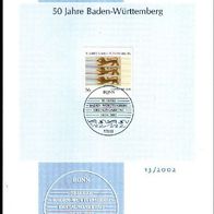 Ersttagsblatt 50 Jahre Baden-Württemberg
