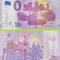 0 Euro Schein Sightseeing in Italy perforiert mit Omaggio SEBV 2019-2 selten Nr 3560