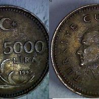 Türkei 5.000 Lira 1992 (0964)