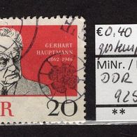 DDR 1962 100. Geburtstag von Gerhart Hauptmann MiNr. 925 gestempelt -3-