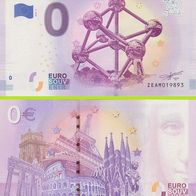 0 Euro Schein Atomium Brussels ZEAM 2019-2 selten Nr 25497