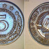 Jugoslawien 5 Dinara 1972 (1089)