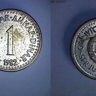 Jugoslawien 1 Dinar 1982 (1092)