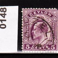 Ceylon (Asien) Mi. Nr. 148 König Eduard VII. o <