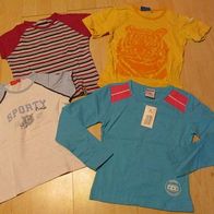 3x schönes T-Shirt u.a. H&M / CFL / XIO + 1 LA-Shirt NEU Gr. 110/116/122 (0813)
