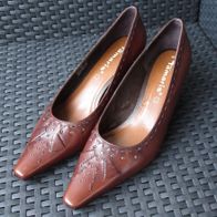 NEU: Tamaris Pumps braun Gr. 40 6,5 Cognac Business-Look Damen Schuhe High Heels