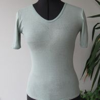 Original DDR Damen T-Shirt Gr. 36 grün Retro Vintage Hemd Tunika mit Verfärbung