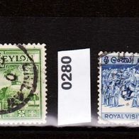 Ceylon (Asien) Mi. Nr. 233 + 260 + 280 + 281 o <