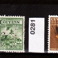 Ceylon (Asien) Mi. Nr. 233 + 260 + 281 + 299 o <