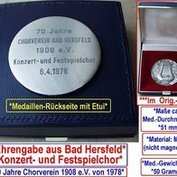 Medaille + Orig.-Etui Konzert- und Festspiel-Chor Bad Hersfeld von 1978 * RAR