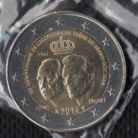Luxemburg 2 Euro Münze 2014 Jean