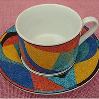 Keramik Kaffeebecher / Unterteller - bunt - von Gallery by Inhesion