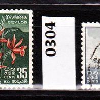 Ceylon (Asien) Mi. Nr. 301 + 303 + 304 + 344 o <