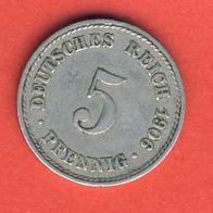 Kaiserreich 5 Pfennig 1906 A