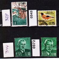 Ceylon (Asien) Mi. Nr. 329 + 343 + 344 + 372 o <