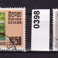 Ceylon (Asien) Mi. Nr. 397 + 398 Wildtiere o <