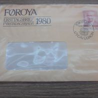 Beleg Färöer FDC 54 Europa Theologe Hammershaimb 1980