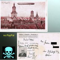 Zeppelin- Postkarte, Original- Zeppelin- Postkarte Nr. 6,