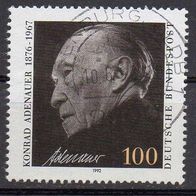 Bund BRD 1992, Mi. Nr. 1601, Todestag Konrad Adenauer, gestempelt #10090
