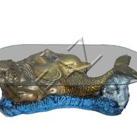  Glastisch Tische Meerjungfrau Tisch Statue Figur Tisch Beistell Sofa Illustration 