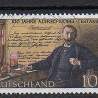 Bund BRD 1995, Mi. Nr. 1828, Alfred Nobel Testament, gestempelt #10286