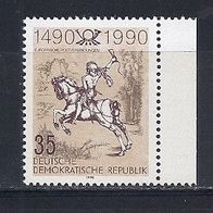 DDR 1990, MiNr: 3299 sauber postfrisch vom Seitenrand