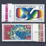 DDR 1976, MiNr: 2133 - 2134 sauber postfrisch, Randstücke