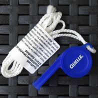 NEU: Trillerpfeife "Quelle" Versandhaus Halsband Werbung Schiedsrichterpfeife