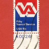 USA 1980 Emblem der Veteranenverwaltung mit Plattennr. Mi.1432 gest. lesen