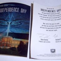 Independence DAY ROLAND Emmerich Film 3 D Lenticular BILD original von 1996 !