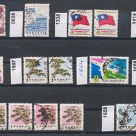 China - Taiwan (Asien) Mi. Nr. 612 + 658 + 1335 + 1414 + 1422 + 1597 + 1657 u.a. o <