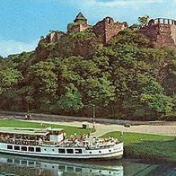 06108 Halle an der Saale Burg Giebichenstein mit Dampfer 1978