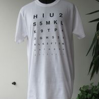 NEU Herren T-Shirt Sehtest "Stedman" Gr S weiß Kurzarm Unisex Hemd Optiker Sprüc