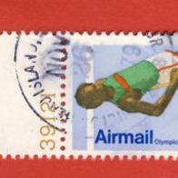 USA 1979 Mi.1405 gest. Flufpostmarke Olympische Sommerspiele Moskau mit Plattennr.