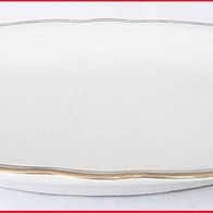 Servierplatte - aus weißem Porzellen mit Goldrand