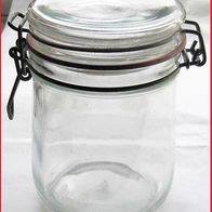 Einmachglas (7) - aus dickem Glas mit Spannverschluß