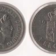 Dänemark 1 Krone 1976 (K-N) "Margrethe II." (seit 1972) ss-vz